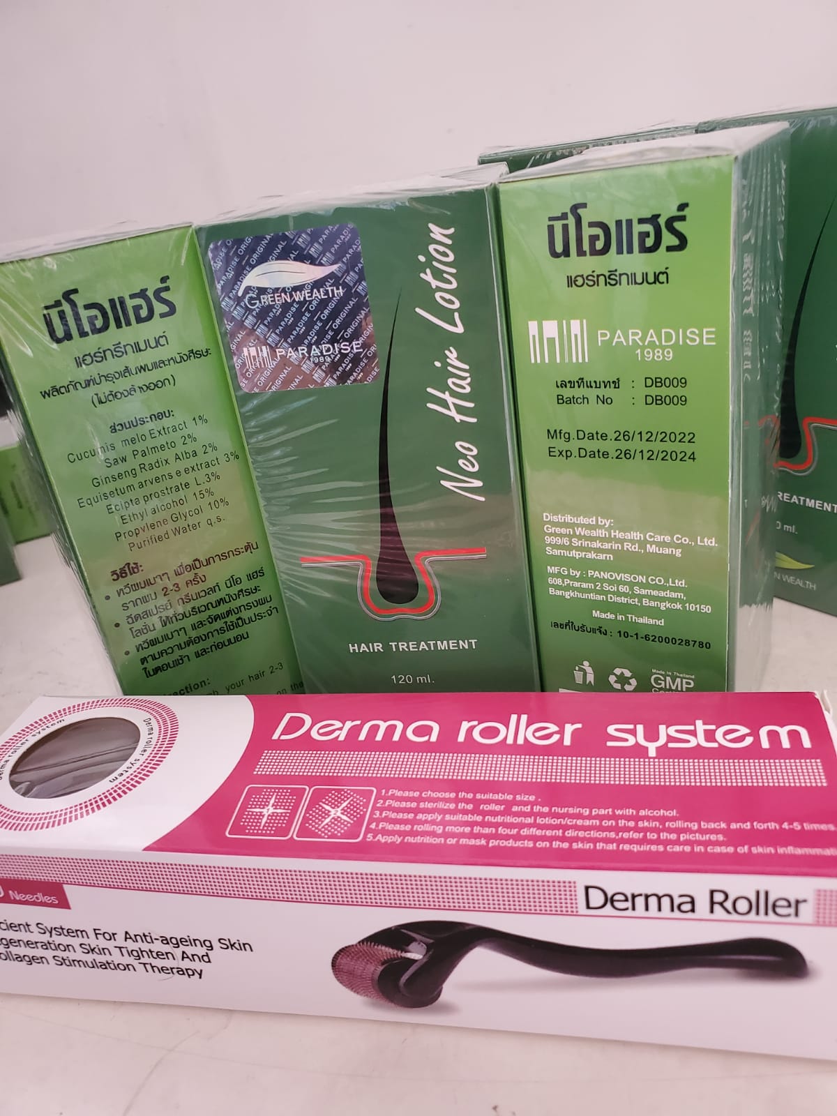 Green wealth Neo Hair Lotion + Derma Roller FREE